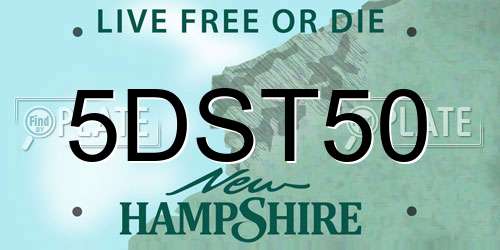 5DST50 New Hampshire License Plate