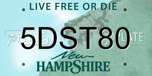 5DST80 New Hampshire License Plate