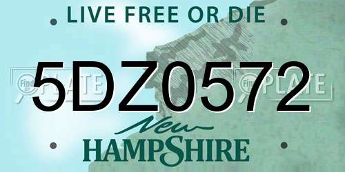 5DZ0572 New Hampshire License Plate