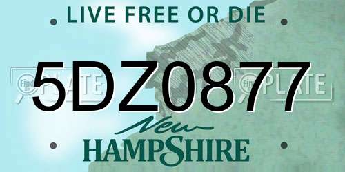 5DZ0877 New Hampshire License Plate