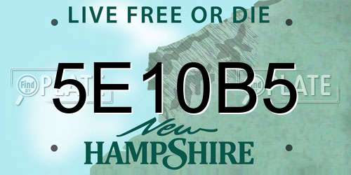 5E10B5 New Hampshire License Plate