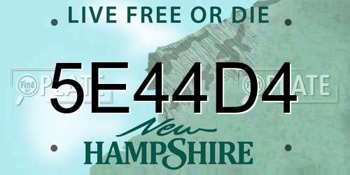 5E44D4 New Hampshire License Plate