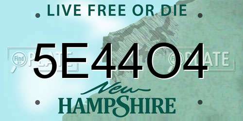 5E44O4 New Hampshire License Plate