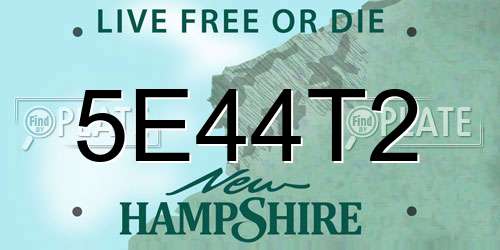 5E44T2 New Hampshire License Plate