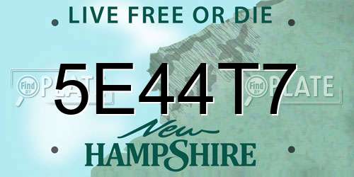 5E44T7 New Hampshire License Plate