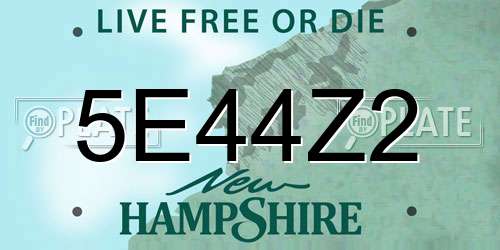 5E44Z2 New Hampshire License Plate