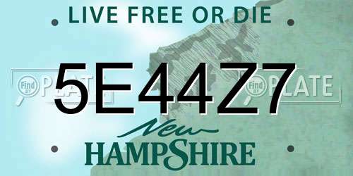 5E44Z7 New Hampshire License Plate
