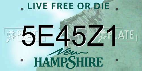 5E45Z1 New Hampshire License Plate