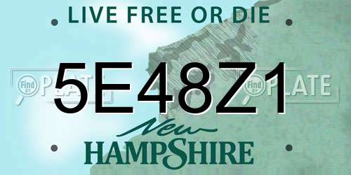 5E48Z1 New Hampshire License Plate