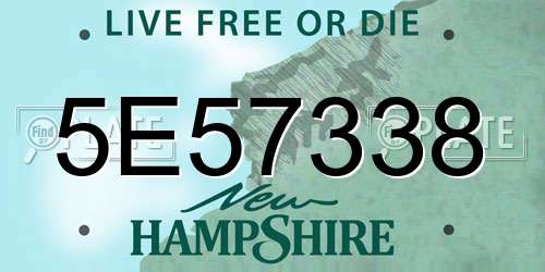 5E57338 New Hampshire License Plate