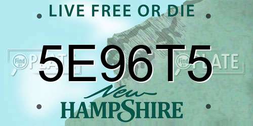 5E96T5 New Hampshire License Plate