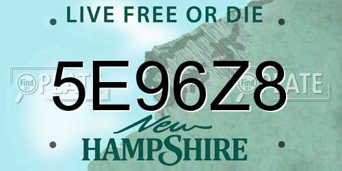 5E96Z8 New Hampshire License Plate