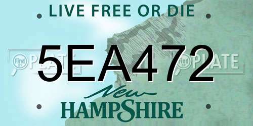 5EA472 New Hampshire License Plate