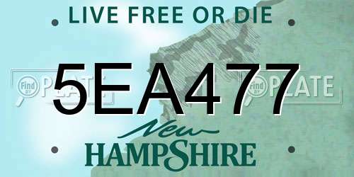 5EA477 New Hampshire License Plate