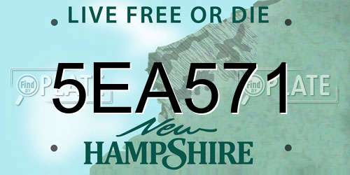 5EA571 New Hampshire License Plate