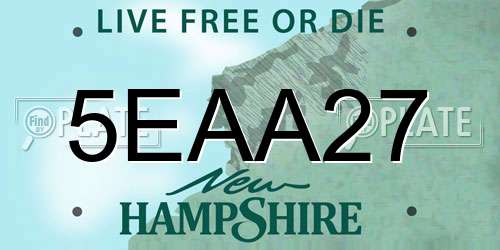 5EAA27 New Hampshire License Plate