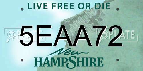 5EAA72 New Hampshire License Plate