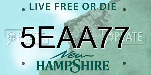 5EAA77 New Hampshire License Plate