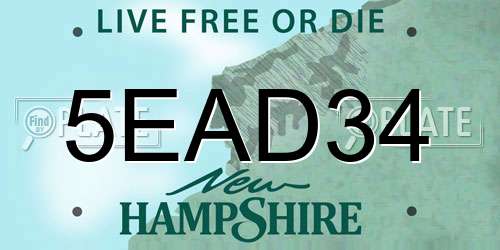 5EAD34 New Hampshire License Plate