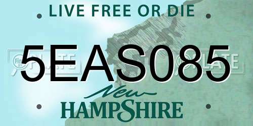 5EAS085 New Hampshire License Plate