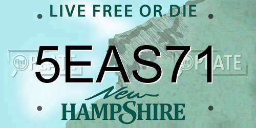 5EAS71 New Hampshire License Plate