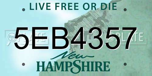 5EB4357 New Hampshire License Plate