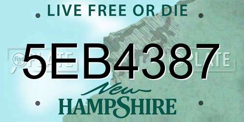 5EB4387 New Hampshire License Plate
