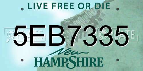 5EB7335 New Hampshire License Plate