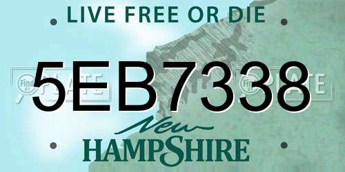 5EB7338 New Hampshire License Plate