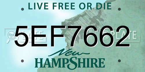 5EF7662 New Hampshire License Plate