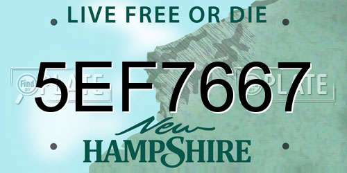 5EF7667 New Hampshire License Plate