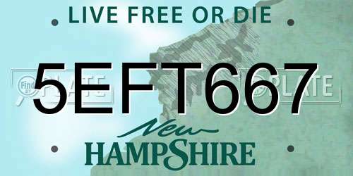 5EFT667 New Hampshire License Plate