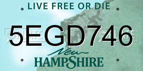 5EGD746 New Hampshire License Plate