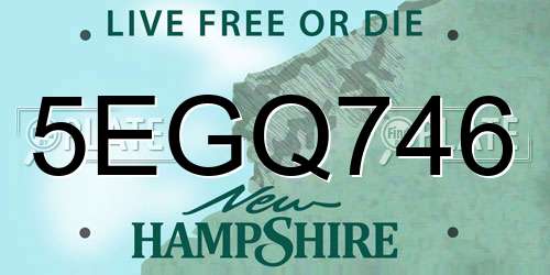 5EGQ746 New Hampshire License Plate