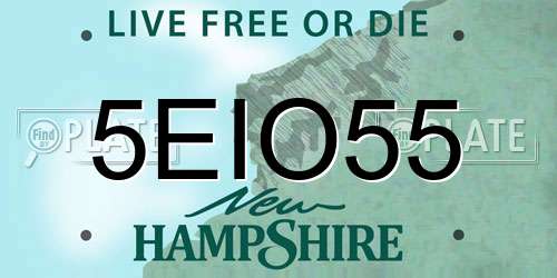5EIO55 New Hampshire License Plate