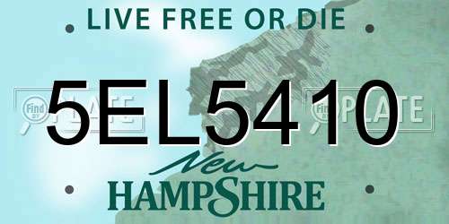 5EL5410 New Hampshire License Plate