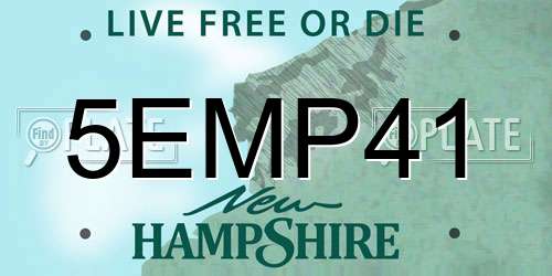 5EMP41 New Hampshire License Plate