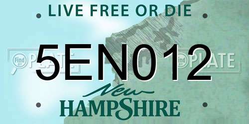 5EN012 New Hampshire License Plate