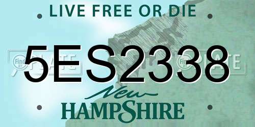5ES2338 New Hampshire License Plate