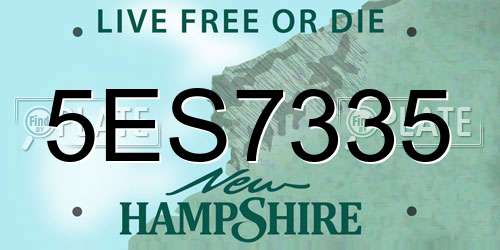 5ES7335 New Hampshire License Plate