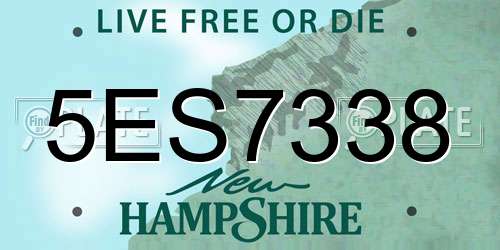 5ES7338 New Hampshire License Plate