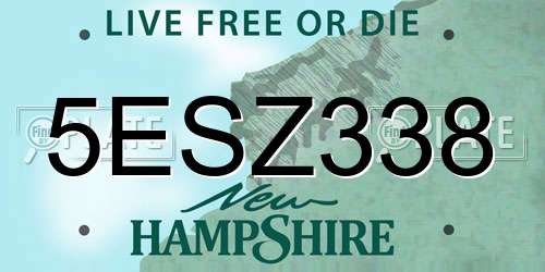 5ESZ338 New Hampshire License Plate