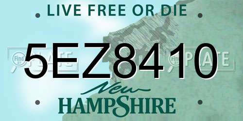 5EZ8410 New Hampshire License Plate