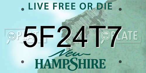 5F24T7 New Hampshire License Plate