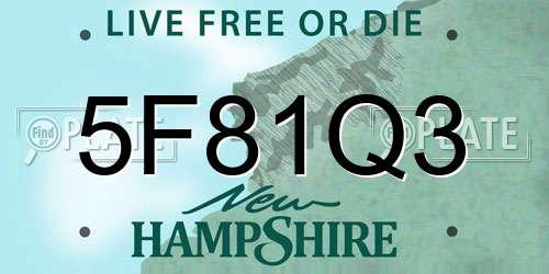 5F81Q3 New Hampshire License Plate