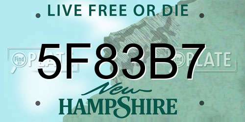 5F83B7 New Hampshire License Plate