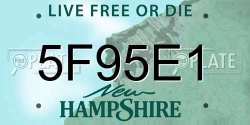 5F95E1 New Hampshire License Plate