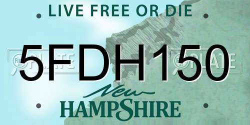 5FDH150 New Hampshire License Plate