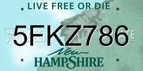5FKZ786 New Hampshire License Plate
