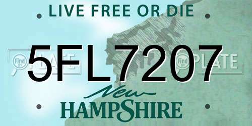 5FL7207 New Hampshire License Plate
